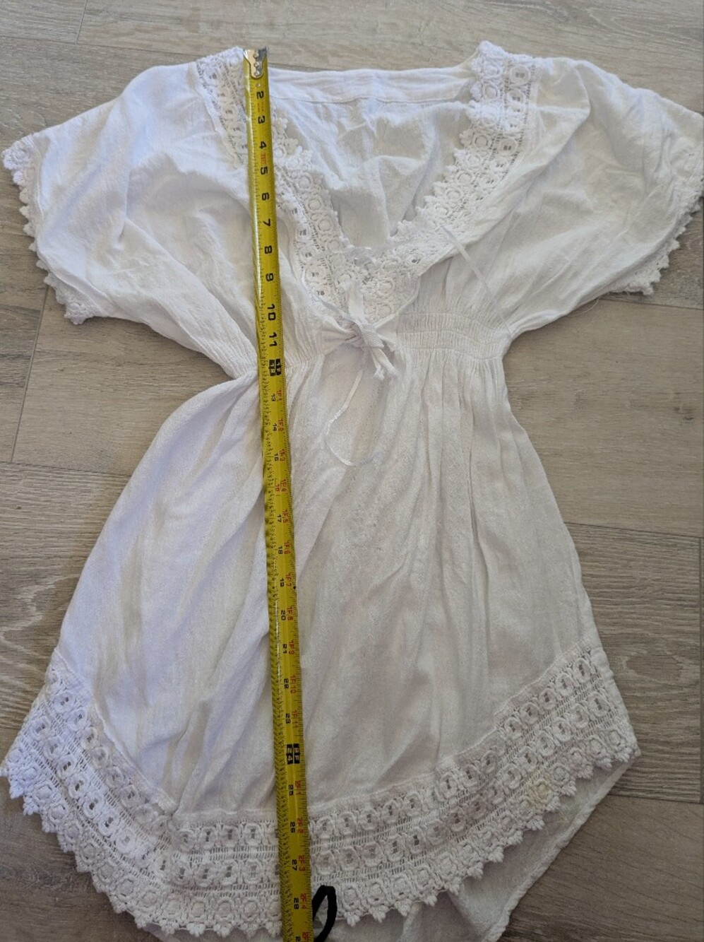 White Lace Trim Peasant Top Boho